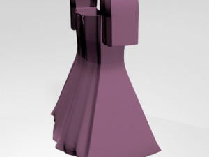 square-neck short-sleeve mini a-line dress 01 Modèle 3D