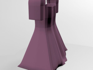 square-neck short-sleeve mini a-line dress 01 Modèle 3D