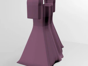 Square-neck short-sleeve mini a-line dress 01 3D Model