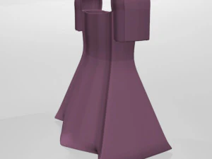Square-neck short-sleeve mini a-line dress 01 3D Model