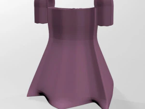 Square-neck short-sleeve mini a-line dress 01 3D Model