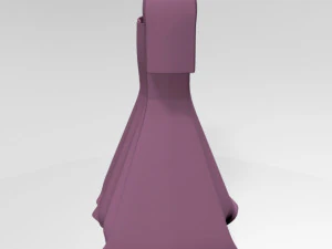 Square-neck short-sleeve mini a-line dress 01 3D Model