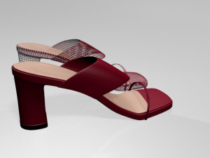 block-heel slide sandals 01 3D Model