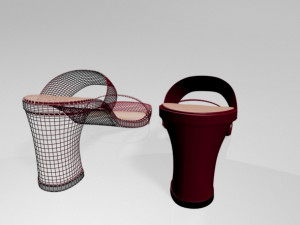block-heel slide sandals 01 3D Model