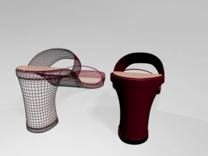 Block-heel slide sandals 01 3D Model