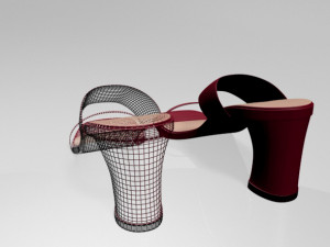 block-heel slide sandals 01 3D Model
