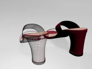 Block-heel slide sandals 01 3D Model