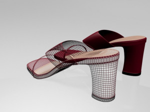 block-heel slide sandals 01 3D Model
