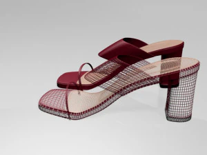 Block-heel slide sandals 01 3D Model