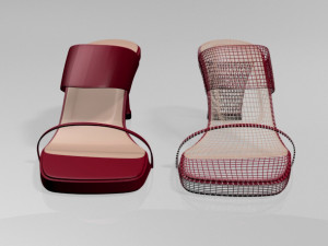 block-heel slide sandals 01 3D Model