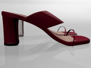 Block-heel slide sandals 01 3D Model