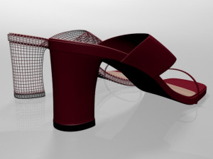 block-heel slide sandals 01 3D Model