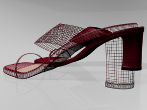 block-heel slide sandals 01 3D Model