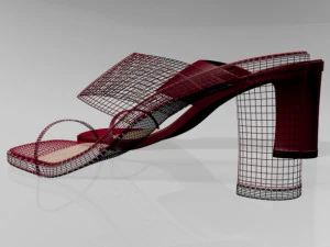 Block-heel slide sandals 01 3D Model