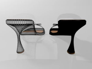 Clear strap square-toe spool-heel sandals 01 3D Model