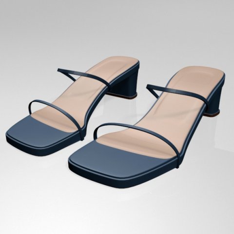low-heel square-toe sandals 01 Modelo 3D .c4d .max .obj .3ds .fbx .stl .blend 