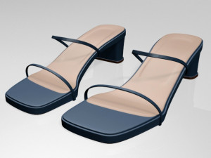 low-heel square-toe sandals 01 3D Model
