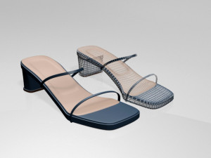 low-heel square-toe sandals 01 Modelo 3D