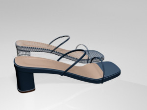 low-heel square-toe sandals 01 Modelo 3D