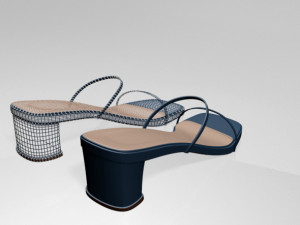 low-heel square-toe sandals 01 Modelo 3D
