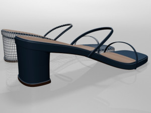 low-heel square-toe sandals 01 Modelo 3D