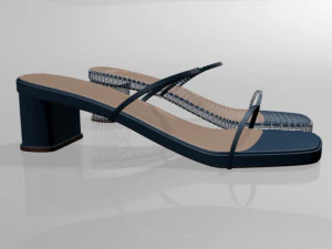 Low-heel square-toe sandals 01 3D Model