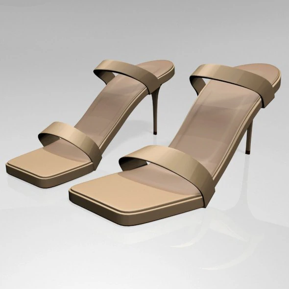 strappy square-toe stiletto sandals 01 3D Model .c4d .max .obj .3ds .fbx .stl .blend 
