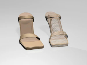 strappy square-toe stiletto sandals 01 3D Model