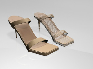 strappy square-toe stiletto sandals 01 3Dモデル