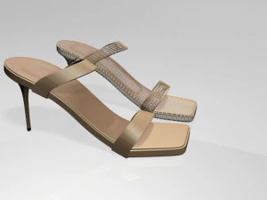 strappy square-toe stiletto sandals 01 3D Model