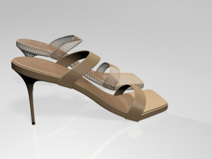 strappy square-toe stiletto sandals 01 3Dモデル