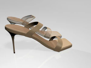 strappy square-toe stiletto sandals 01 3D Model