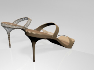 strappy square-toe stiletto sandals 01 3Dモデル