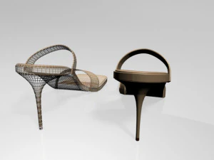 strappy square-toe stiletto sandals 01 3D Model