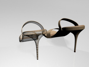 strappy square-toe stiletto sandals 01 3Dモデル