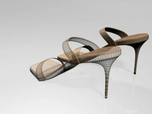 strappy square-toe stiletto sandals 01 3D Model