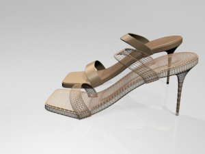 strappy square-toe stiletto sandals 01 3Dモデル