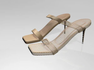 strappy square-toe stiletto sandals 01 3D Model