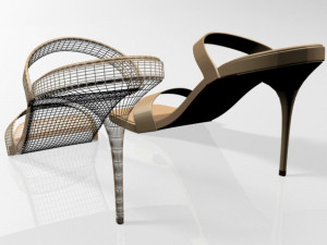 strappy square-toe stiletto sandals 01 3Dモデル