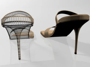 strappy square-toe stiletto sandals 01 3D Model