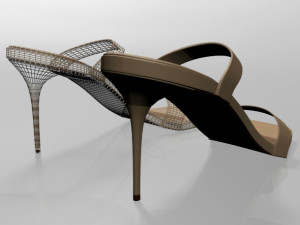 strappy square-toe stiletto sandals 01 3Dモデル
