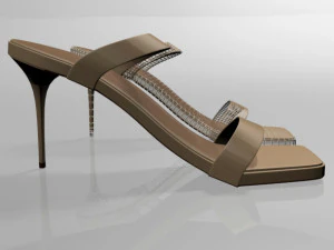 strappy square-toe stiletto sandals 01 3D Model