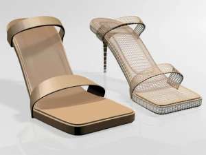 strappy square-toe stiletto sandals 01 3D Model