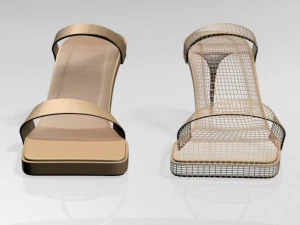 strappy square-toe stiletto sandals 01 3D Model