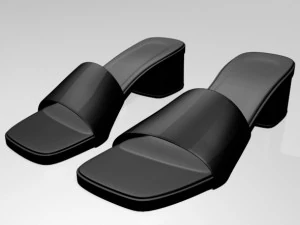 स्क्वायर-टो स्लाइड सैंडल 01 3D मॉडल