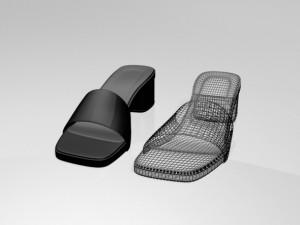 square-toe slide sandals 01 3D 모델