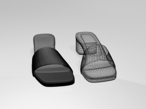 square-toe slide sandals 01 3D 모델