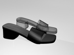square-toe slide sandals 01 3D 모델