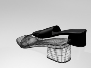 square-toe slide sandals 01 3D 모델