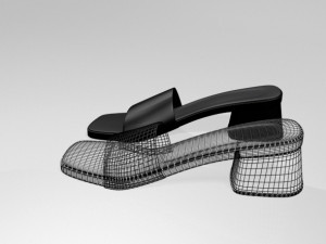 square-toe slide sandals 01 3D 모델